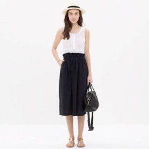 Madewell Paperbag Button-Front Midi Skirt small